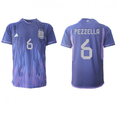 Argentina German Pezzella #6 Replica Away Stadium Shirt World Cup 2022 Short Sleeve